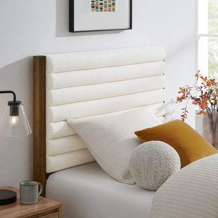 Modway MOD-7196 Olea Channel Tufted Boucle Solid Wood Twin Platform Bed Modway