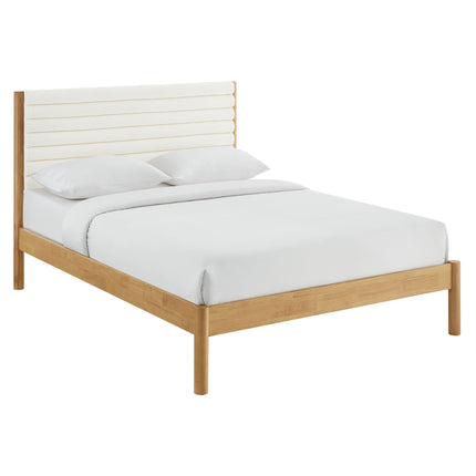 Modway MOD-7197 Olea Channel Tufted Boucle Solid Wood Full Platform Bed Modway