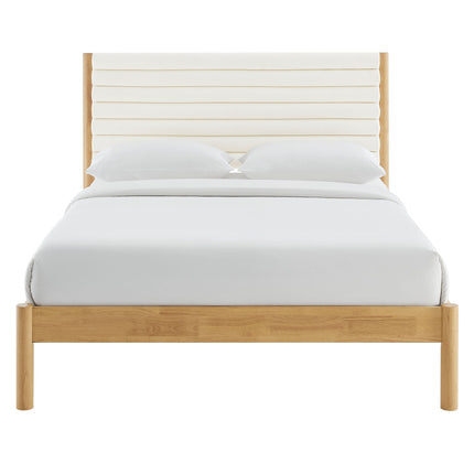 Modway MOD-7197 Olea Channel Tufted Boucle Solid Wood Full Platform Bed Modway