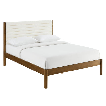 Modway MOD-7197 Olea Channel Tufted Boucle Solid Wood Full Platform Bed Modway