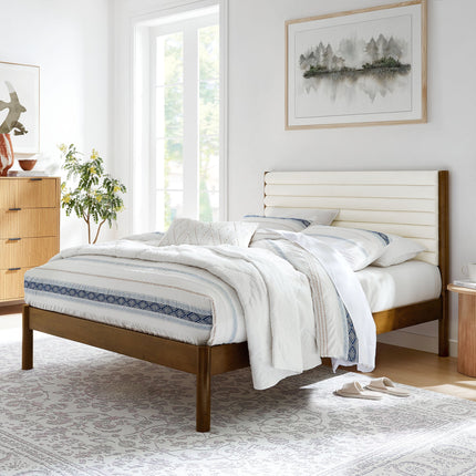 Modway MOD-7198 Olea Channel Tufted Boucle Solid Wood Queen Platform Bed Modway