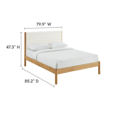Modway MOD-7199 Olea Channel Tufted Boucle Solid Wood King Platform Bed Modway