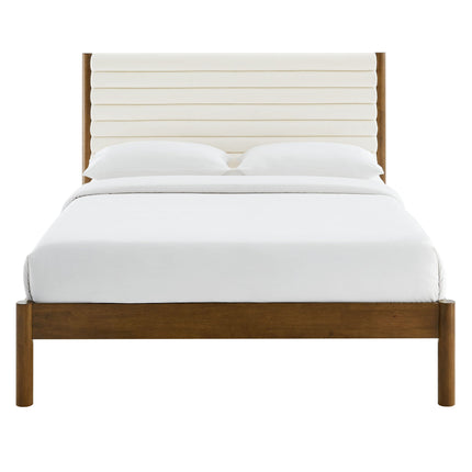 Modway MOD-7199 Olea Channel Tufted Boucle Solid Wood King Platform Bed Modway