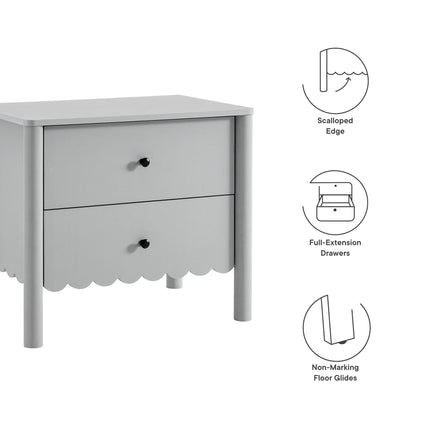 Modway MOD-7206 Emmeline Scalloped 2-Drawer Nightstand Modway