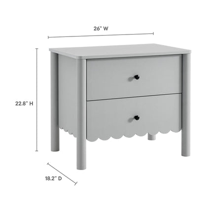 Modway MOD-7206 Emmeline Scalloped 2-Drawer Nightstand Modway