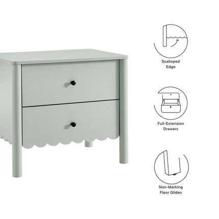 Modway MOD-7206 Emmeline Scalloped 2-Drawer Nightstand Modway