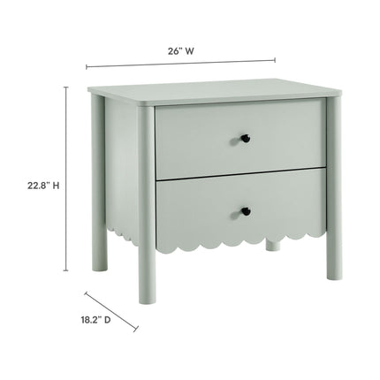 Modway MOD-7206 Emmeline Scalloped 2-Drawer Nightstand Modway