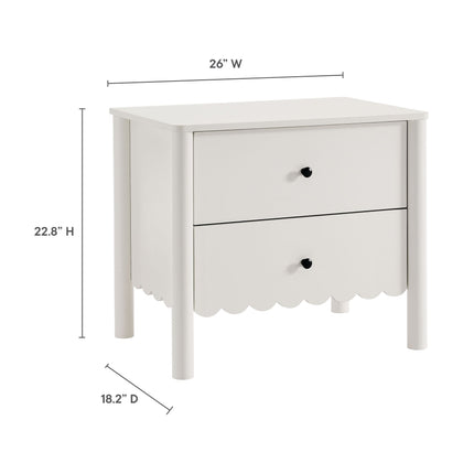 Modway MOD-7206 Emmeline Scalloped 2-Drawer Nightstand Modway
