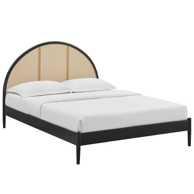 Modway MOD-7214 Odette Queen Arched Rattan Cane Platform Bed Modway