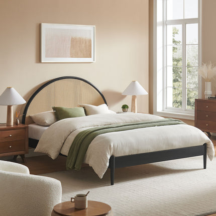 Modway MOD-7214 Odette Queen Arched Rattan Cane Platform Bed Modway