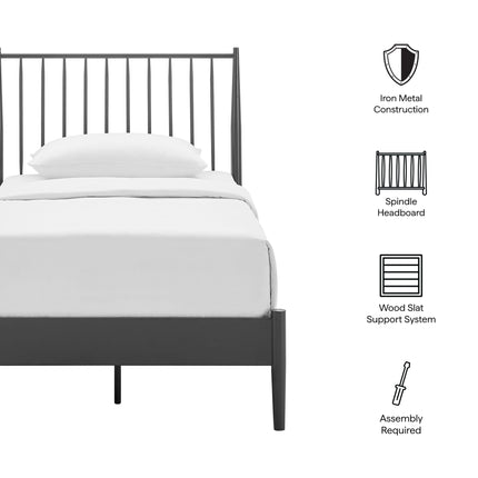 Modway MOD-7217 Adair Spindle Metal Twin Platform Bed Modway