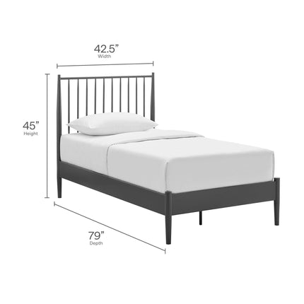 Modway MOD-7217 Adair Spindle Metal Twin Platform Bed Modway