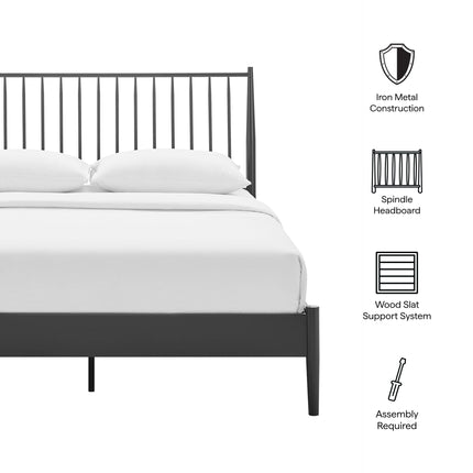 Modway MOD-7219 Adair Spindle Metal Queen Platform Bed Modway
