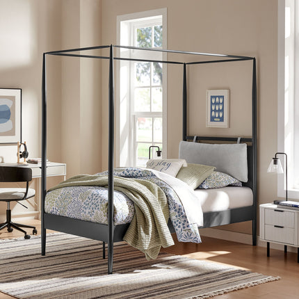 Modway MOD-7221 Marlowe 4-Poster Canopy Metal Twin Platform Bed Modway