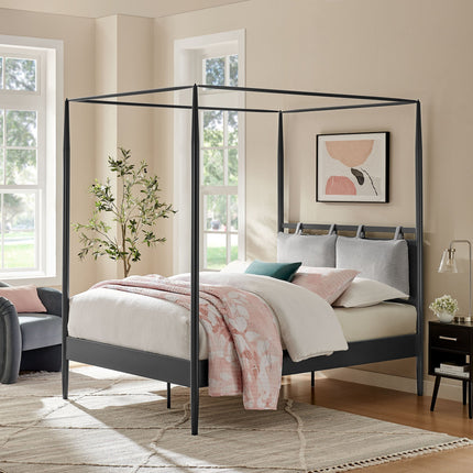 Modway MOD-7222 Marlowe 4-Poster Canopy Metal Full Platform Bed Modway