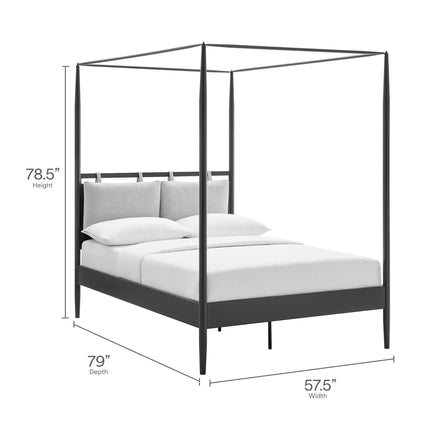 Modway MOD-7222 Marlowe 4-Poster Canopy Metal Full Platform Bed Modway