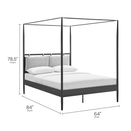 Modway MOD-7223 Marlowe 4-Poster Canopy Metal Queen Platform Bed Modway