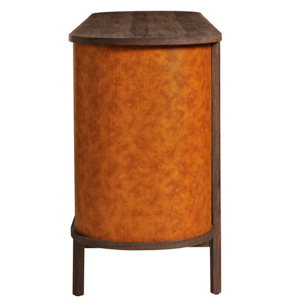 Modway MOD-7228 Coralie Curved 6-Drawer Vegan Leather Oval Dresser Modway