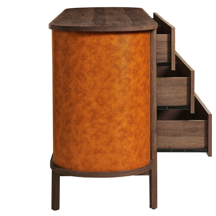 Modway MOD-7228 Coralie Curved 6-Drawer Vegan Leather Oval Dresser Modway