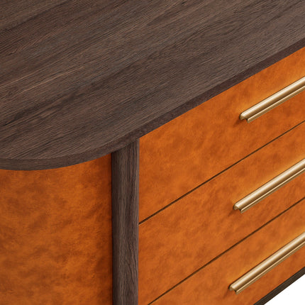Modway MOD-7228 Coralie Curved 6-Drawer Vegan Leather Oval Dresser Modway