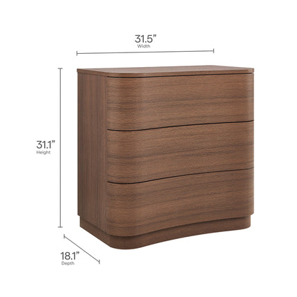 Modway MOD-7230 Mirae 3-Drawer Curved Compact Dresser Modway