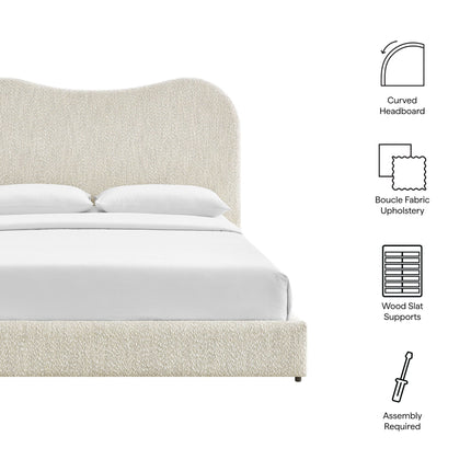Modway MOD-7233 Seluna Boucle Queen Platform Bed Modway