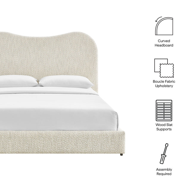 Modway MOD-7233 Seluna Boucle Queen Platform Bed Modway