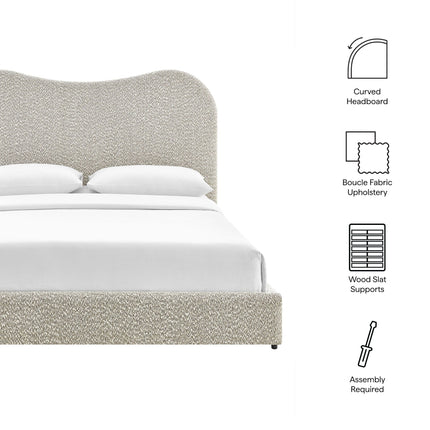 Modway MOD-7233 Seluna Boucle Queen Platform Bed Modway