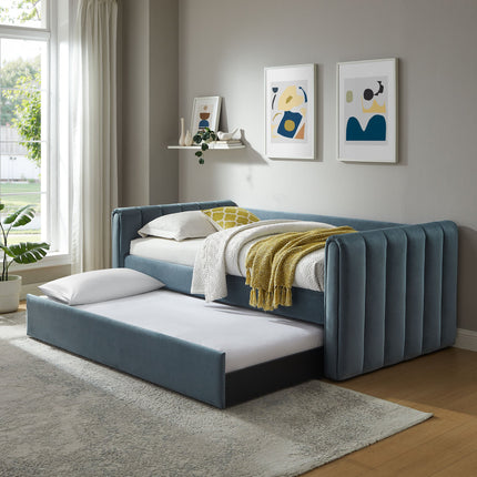 Modway MOD-7234 Veyla Channel Tufted Performance Velvet Twin Daybed With Trundle Modway