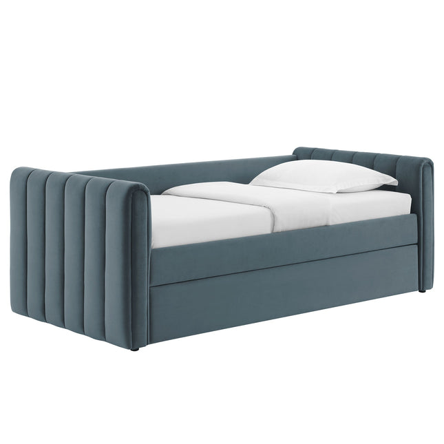 Modway MOD-7234 Veyla Channel Tufted Performance Velvet Twin Daybed With Trundle Modway
