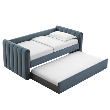 Modway MOD-7234 Veyla Channel Tufted Performance Velvet Twin Daybed With Trundle Modway