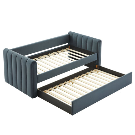 Modway MOD-7234 Veyla Channel Tufted Performance Velvet Twin Daybed With Trundle Modway