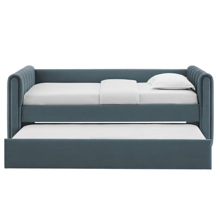 Modway MOD-7234 Veyla Channel Tufted Performance Velvet Twin Daybed With Trundle Modway
