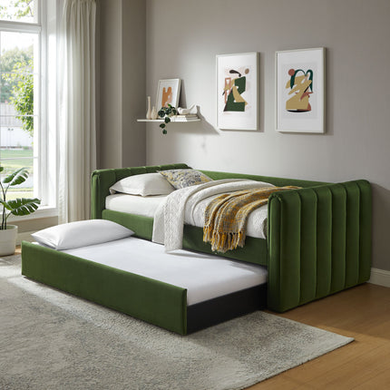 Modway MOD-7234 Veyla Channel Tufted Performance Velvet Twin Daybed With Trundle Modway