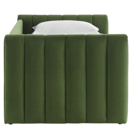 Modway MOD-7234 Veyla Channel Tufted Performance Velvet Twin Daybed With Trundle Modway