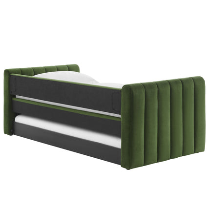 Modway MOD-7234 Veyla Channel Tufted Performance Velvet Twin Daybed With Trundle Modway