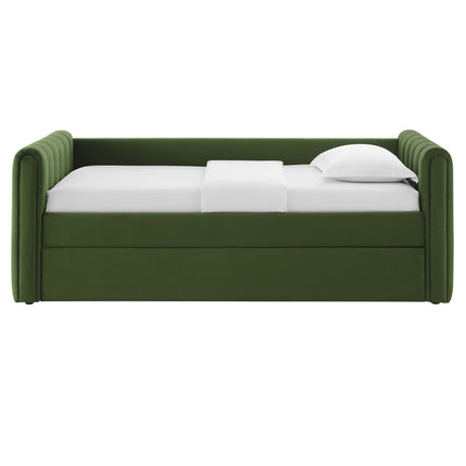 Modway MOD-7234 Veyla Channel Tufted Performance Velvet Twin Daybed With Trundle Modway