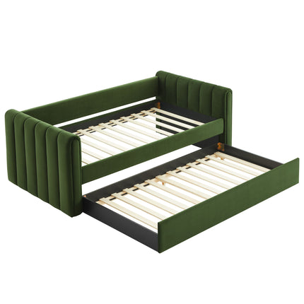 Modway MOD-7234 Veyla Channel Tufted Performance Velvet Twin Daybed With Trundle Modway