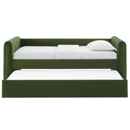 Modway MOD-7234 Veyla Channel Tufted Performance Velvet Twin Daybed With Trundle Modway