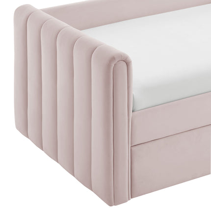 Modway MOD-7234 Veyla Channel Tufted Performance Velvet Twin Daybed With Trundle Modway