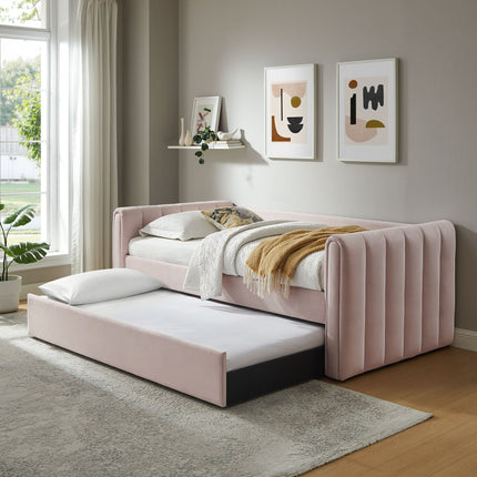Modway MOD-7234 Veyla Channel Tufted Performance Velvet Twin Daybed With Trundle Modway