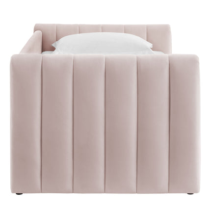 Modway MOD-7234 Veyla Channel Tufted Performance Velvet Twin Daybed With Trundle Modway