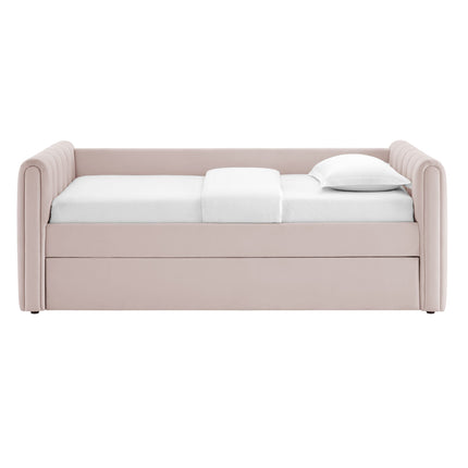 Modway MOD-7234 Veyla Channel Tufted Performance Velvet Twin Daybed With Trundle Modway
