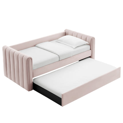 Modway MOD-7234 Veyla Channel Tufted Performance Velvet Twin Daybed With Trundle Modway