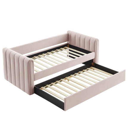 Modway MOD-7234 Veyla Channel Tufted Performance Velvet Twin Daybed With Trundle Modway