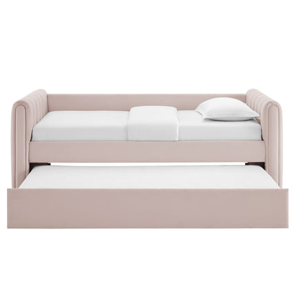 Modway MOD-7234 Veyla Channel Tufted Performance Velvet Twin Daybed With Trundle Modway