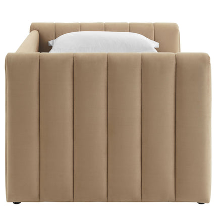 Modway MOD-7234 Veyla Channel Tufted Performance Velvet Twin Daybed With Trundle Modway