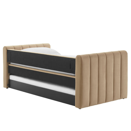 Modway MOD-7234 Veyla Channel Tufted Performance Velvet Twin Daybed With Trundle Modway