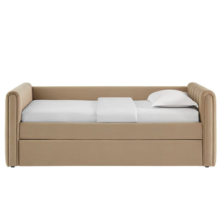 Modway MOD-7234 Veyla Channel Tufted Performance Velvet Twin Daybed With Trundle Modway