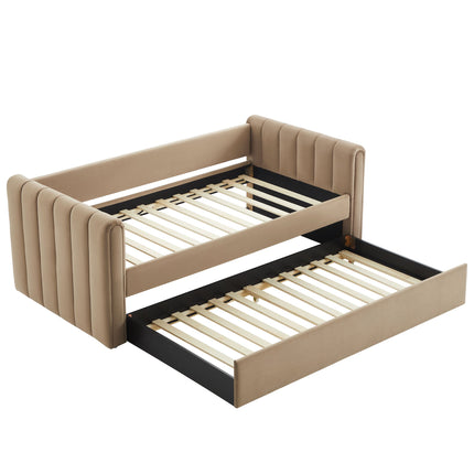 Modway MOD-7234 Veyla Channel Tufted Performance Velvet Twin Daybed With Trundle Modway